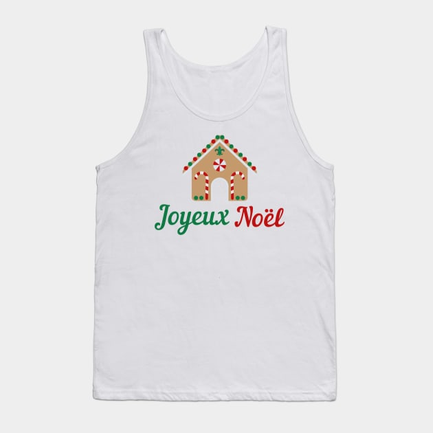 French Christmas Design Joyeux Noel Gingerbread House France Gift Tank Top by InnerMagic